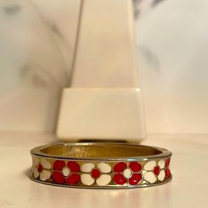Gold and Red Bangle Bracelet